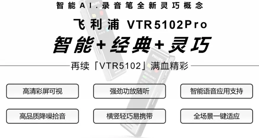 「飛利浦VTR5102Pro」升級功能，解決你(nǐ)臨場錄音的小煩惱